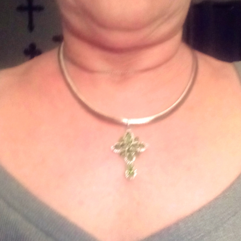 Omega necklace w/ large Chrome Diaposide